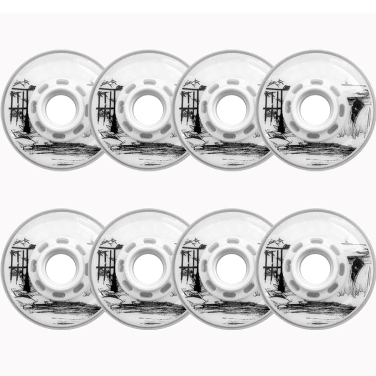 Roues de Rechange en Ligne 76A 72 mm/76 mm/80 mm Roues de Patins en Ligne d'intérieur et d'extérieur sans roulements, Lot de 8, 72 mm