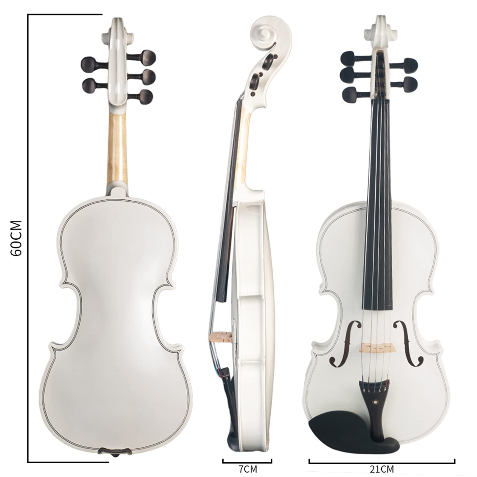 Violini per Studenti 5 Corde Violino 4/4 Violino Ebano Cordiera Legno D'acero Violino Acustico Studente Corde Per Violino Bianco Strumenti Professionale Violino