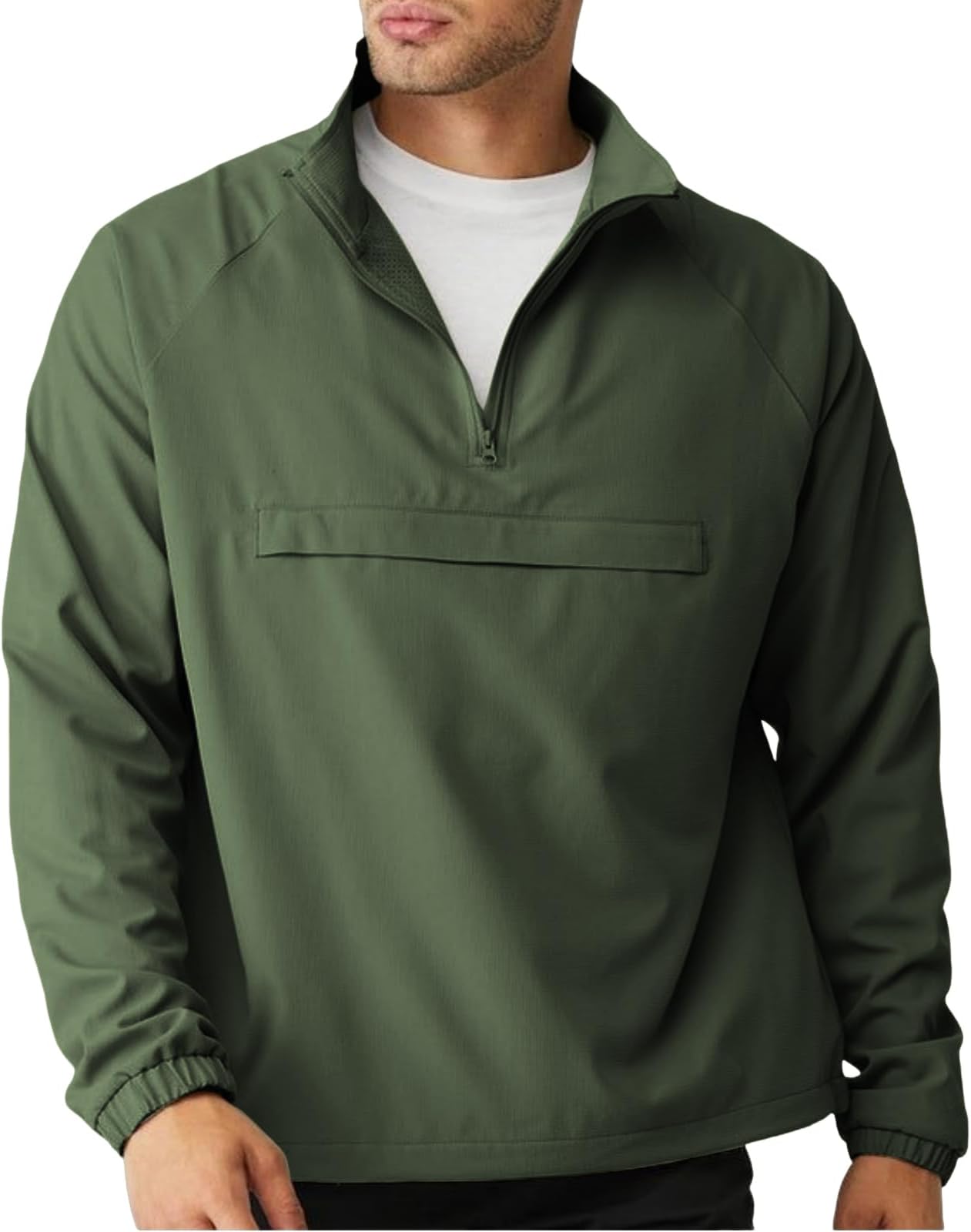 Men's Athletic Quarter Zip Pullover Golf Hiking Running Lightweight Jacket Workout Sweatshirt With Pocket