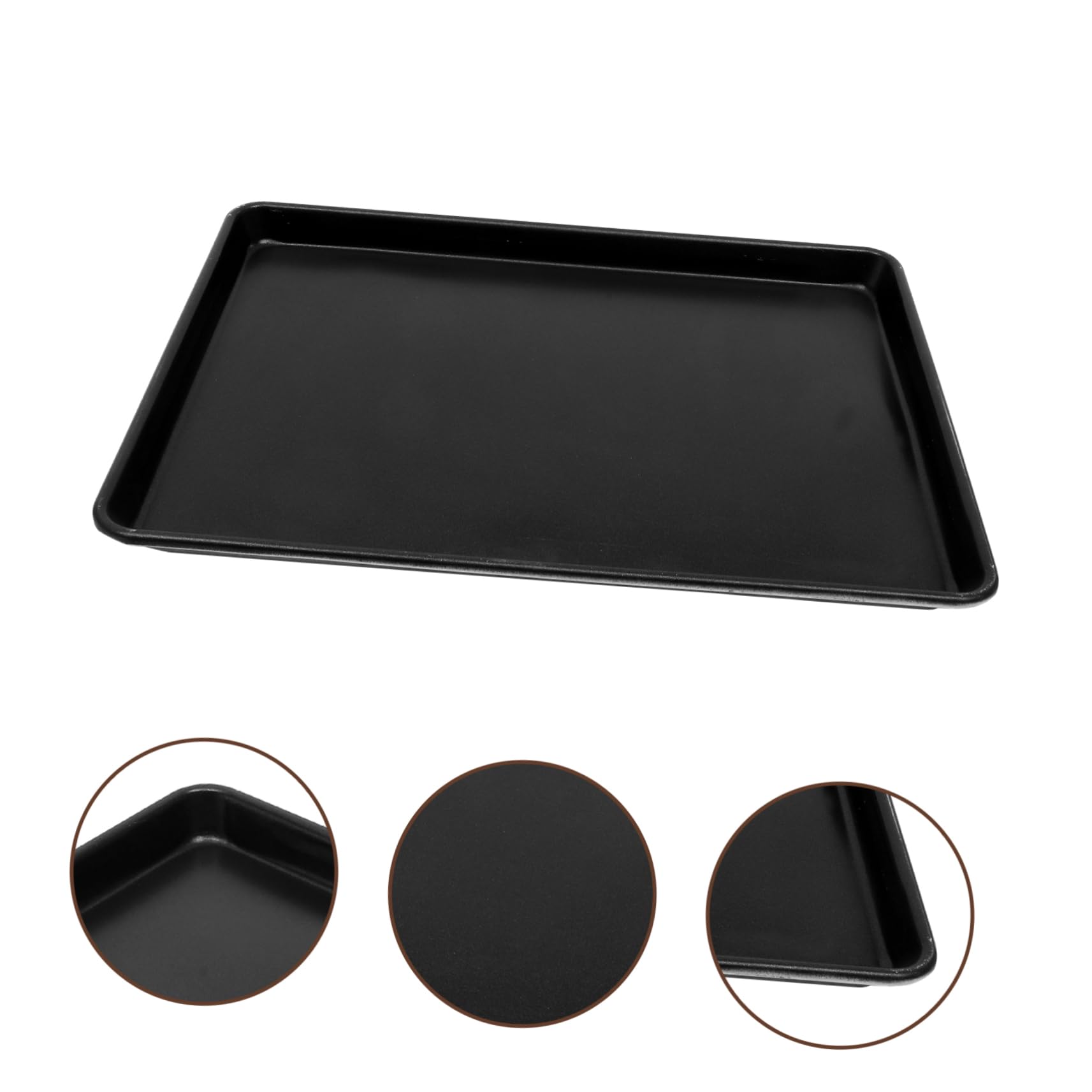IMIKEYA Backblech in Schwarz aus Aluminiumlegierung Rechteckig Antihaftbeschichtet Leicht zu Reinigen zum Backen von Brot und Keksen