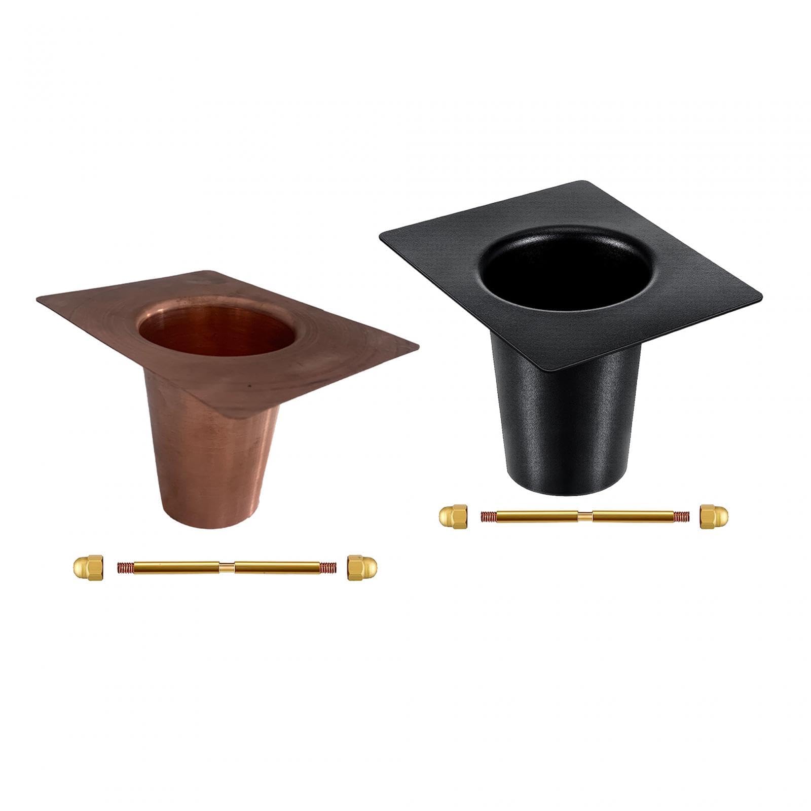 Gancio Per Catena Della Pioggia - Adattatore Da Grondaia In Ferro Zincato, Colore Rame - Foto 2