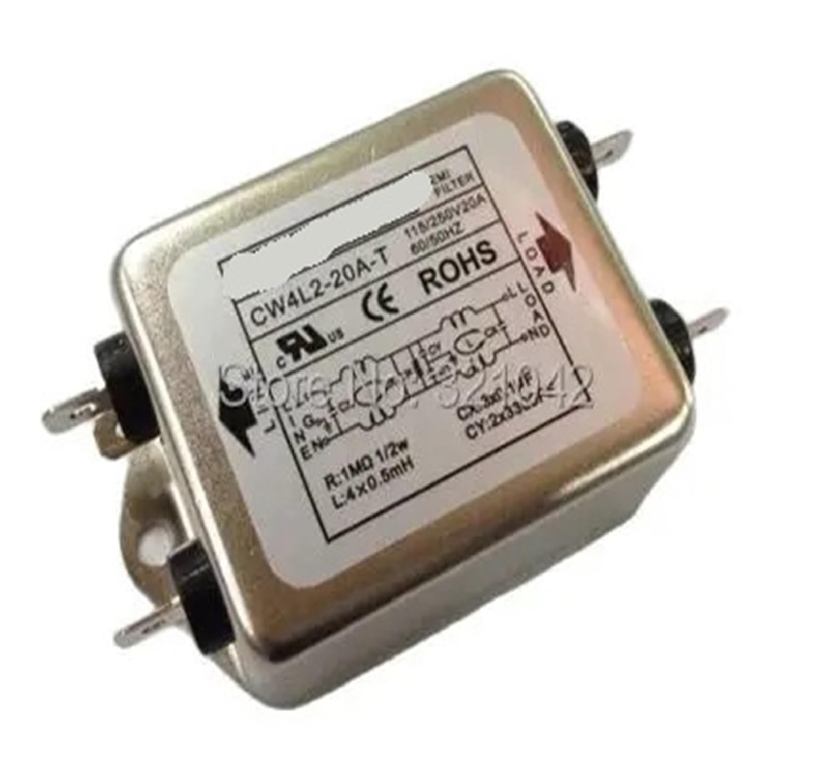 BRODEFUP CW4L2-20A-T CW4L2-10A-T Single Phase Power filter AC 115V/250V 10A 20A 50/60HZ double-section power filter(CW4L2-20A-T)