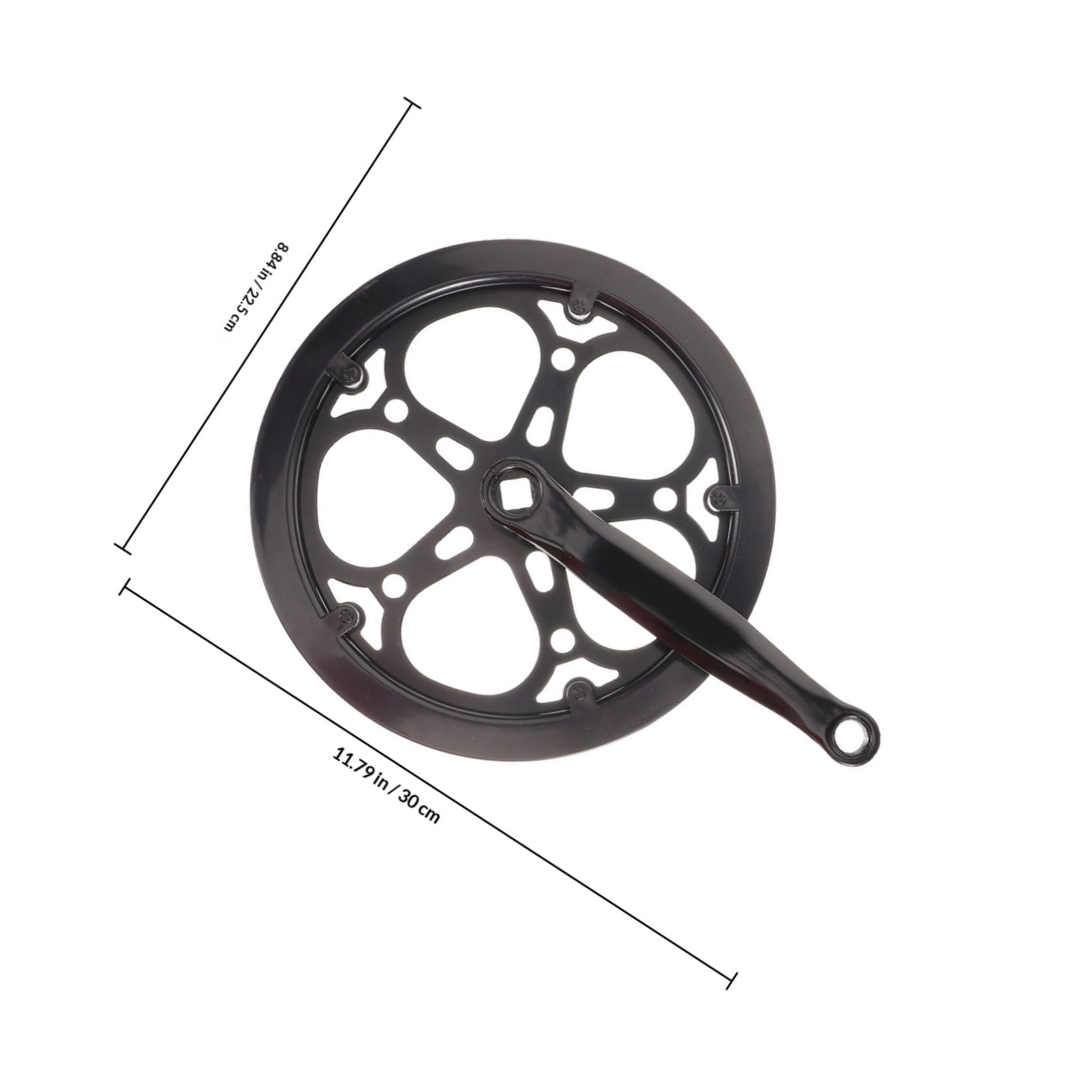Guarnitura Bici Nera Denti 52t in Ferro Pedivella Bici da Strada Resistente all'Usura Accessori per Sostituzione e Riparazione Braccio Pedivella 170Mm