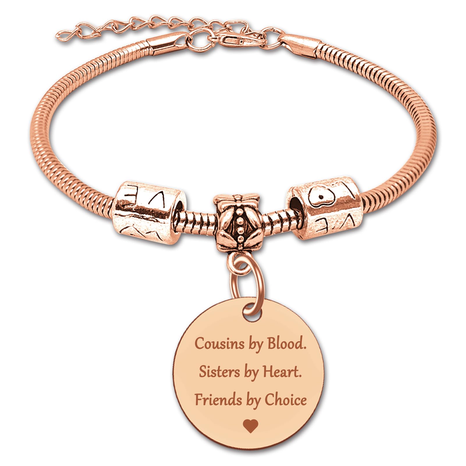 DlaeKua Cousin Gift Bracelet Stainless Steel Christmas Gift for Cousin Birthday Gift Long Distance Relationship Gift for Cousin