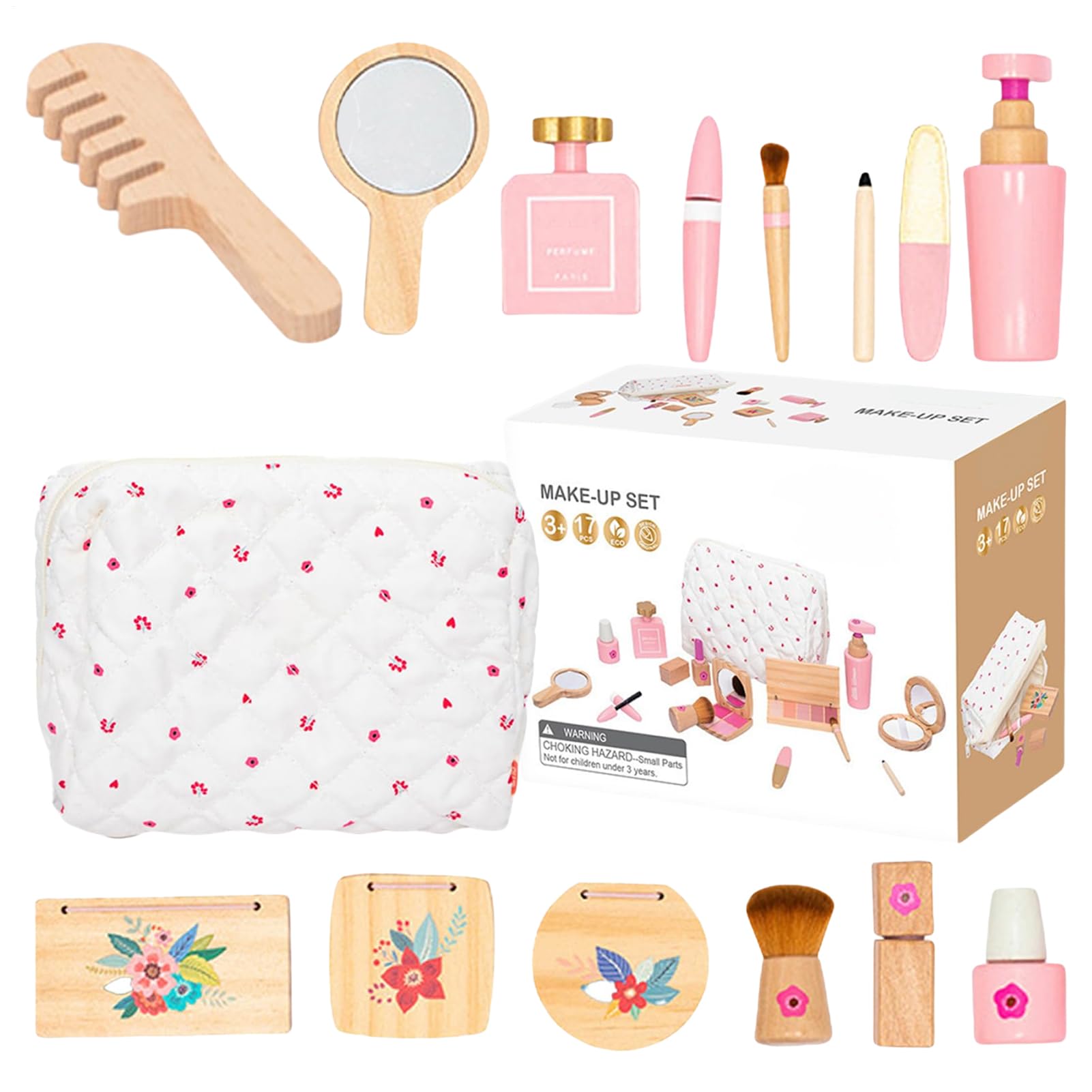Salón de belleza juguetes de fantasía, juego de de maquillaje de madera | Maquillaje de de vestir | Juguetes de peluquería de maquillaje interactivo educación temprana para niñas
