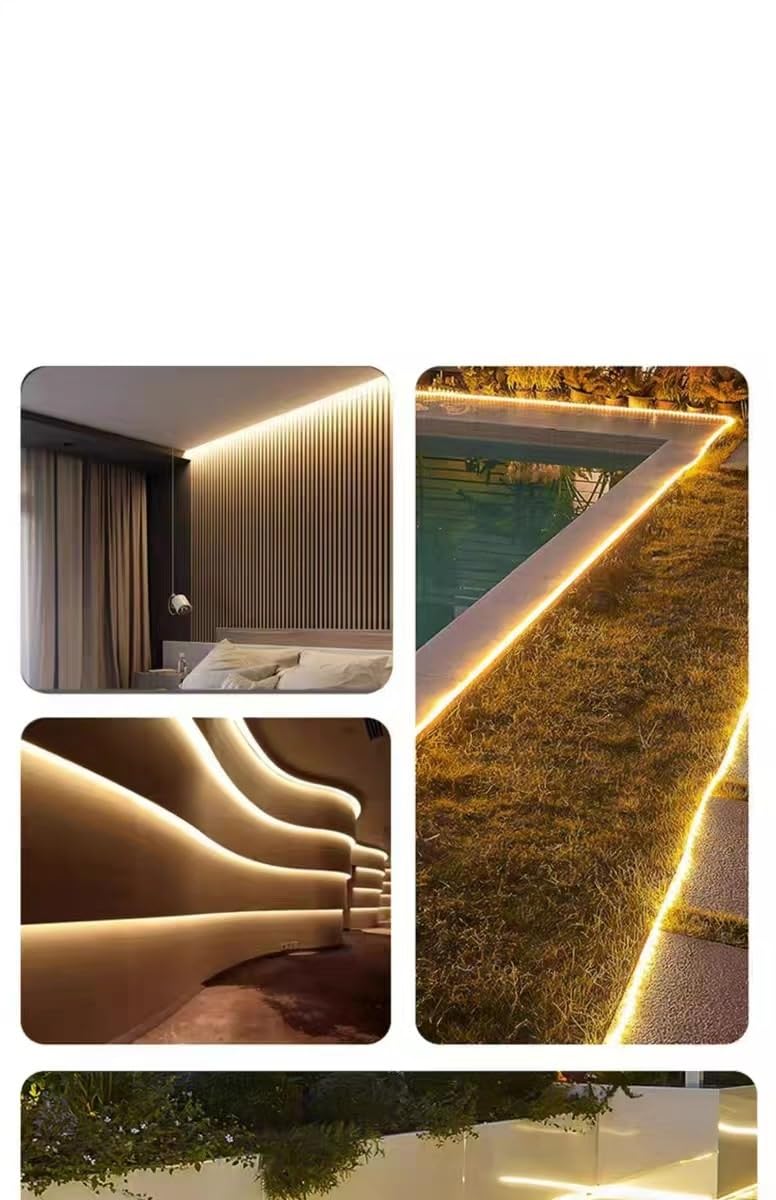 COB - Kit de tira de luz LED inteligente RGB Bluetooth, aplicación y control de voz, sincronización de música, 576 LED/M, USB DC5V, 16.4 pies para armario, TV, dormitorio, decoración de fiesta.