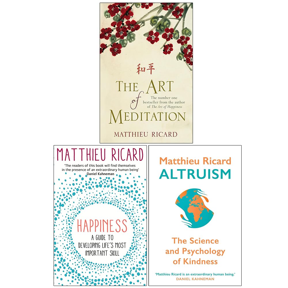 Matthieu ricard collection 3 books set (the art of meditation, happiness, altruism)