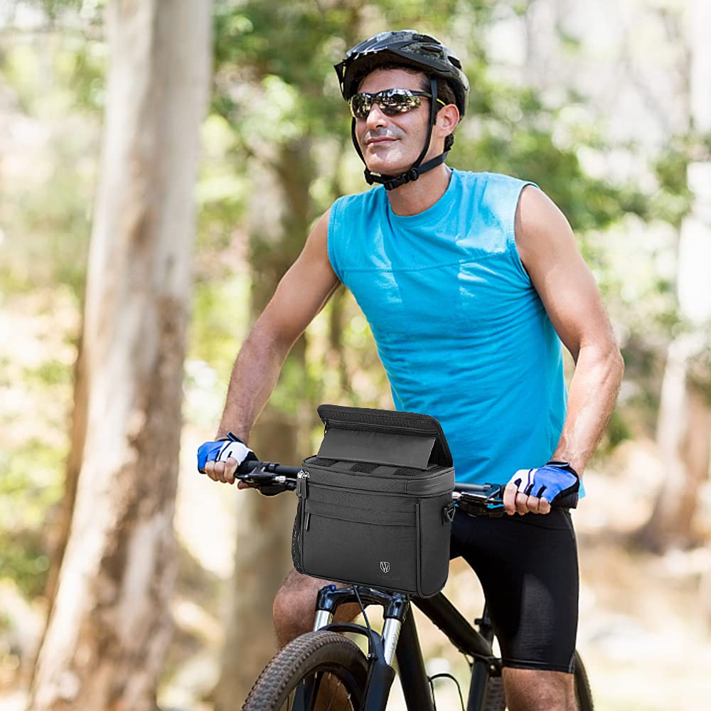 Lixada Borsa Manubrio Bici Impermeabile con Finestra in TPU Altezza Regolabile Touch Screen 20,5x18,3x12,5cm, Borse MTB da Manubrio Stabile per Il Ciclismo di Breve Distanza Pendolarismo