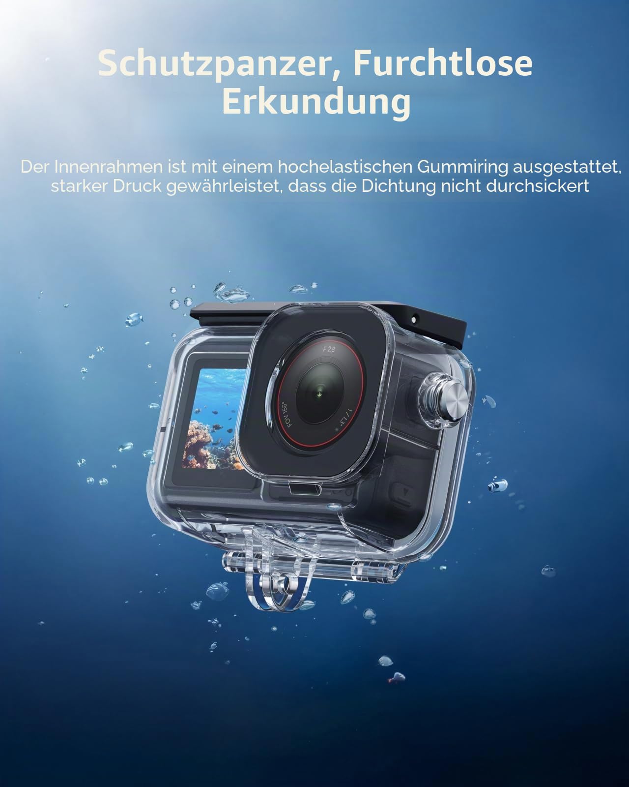 TELESIN wasserdichte Hülle Set für DJI Action 6, Unterwassergehäuse mit Schwimmender Selfie Stick & Schnellwechselhalterung, 60M/196FT Tauchgeeignet für Schnorcheln & Tauchen, Action 6 Zubehör