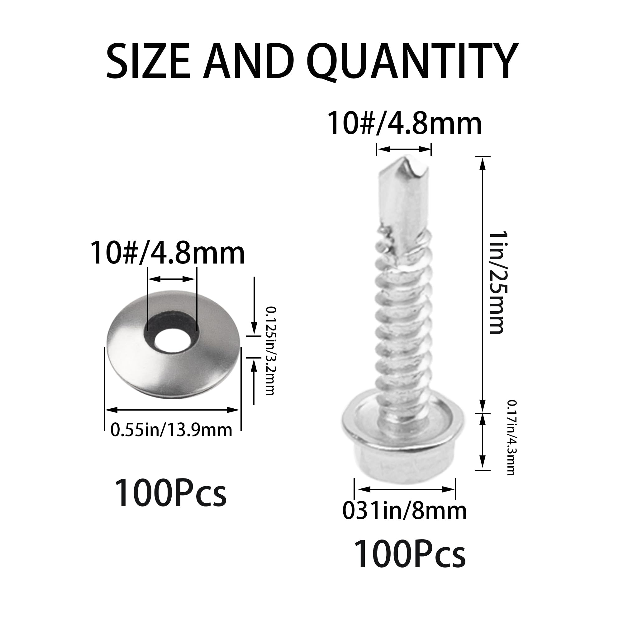 410 Stainless Steel Self Drilling Screws - 100 Pack -2 410 Stainless Steel Self Drilling Screws - 100 Pack -2
