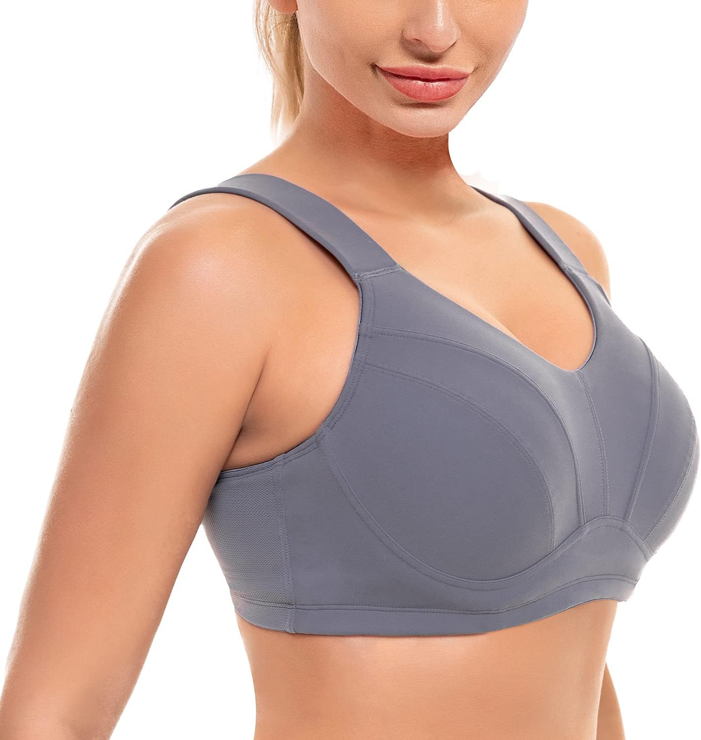 ZeroBound High Impact Sports Bras for Women Full Coverage Support Underwire Padded Adjustable Straps Plus Size