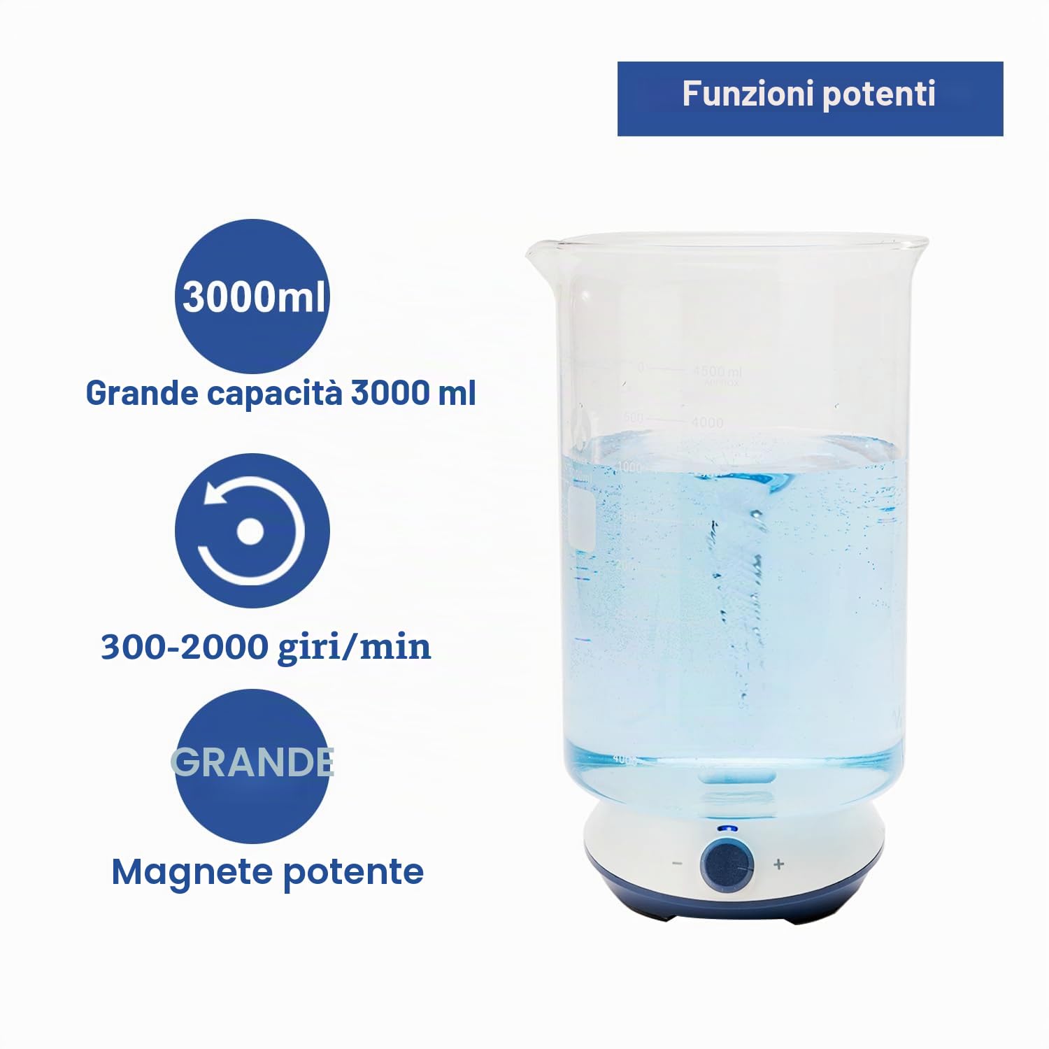 ONiLAB agitatore magnetico con barre di miscelazione 4PCS, miscelatore magnetico con capacità di agitazione 3000ml (nessun riscaldamento, non per liquido denso)