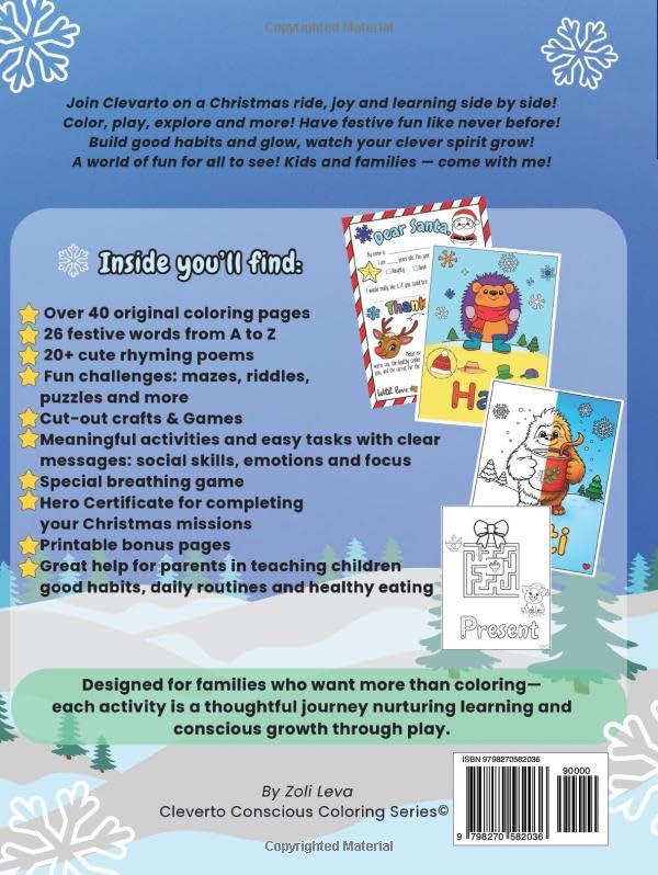 Christmas Adventure Mindful Coloring Activity Book for Kids and Families: 40+ Fun Educational Activities to build Healthy Habits, Routines, Creativity and Emotional intelligence, Perfect gift for children ages 3–7 image 3