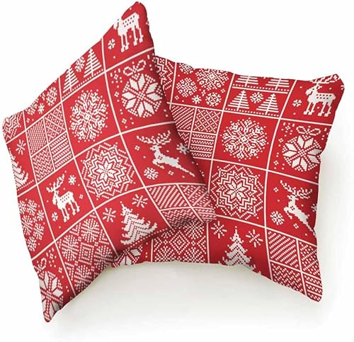 Miniatura 6 de Beabes Fundas de almohada, juego de 2 fundas de almohada decorativas para sofá, dormitorio, automóvil, sala de estar, patrón de suéter de punto,
