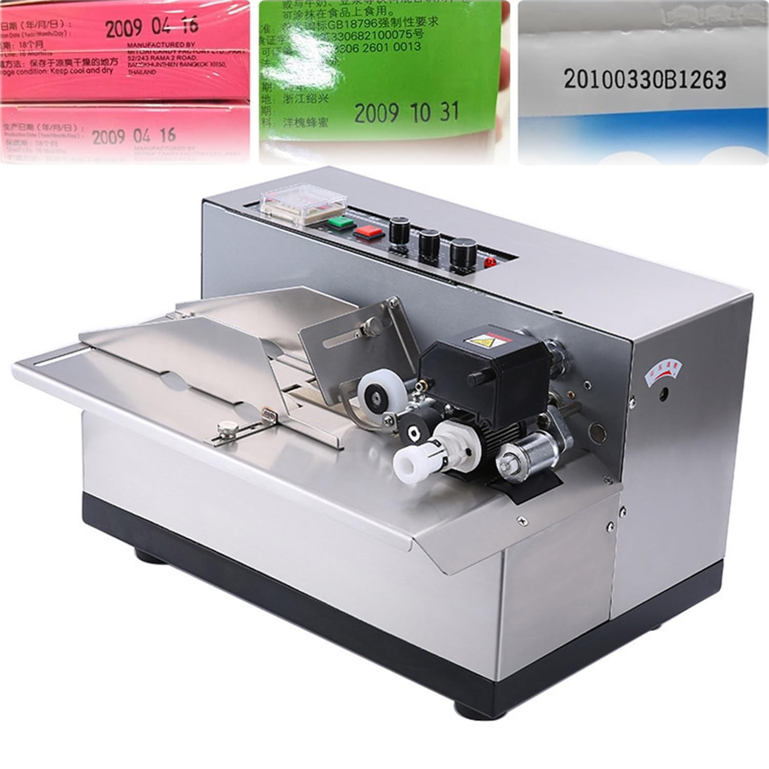 XCSCUK Automatic Ink Wheel Marking Machine,Industrial Batch Coding Machine, Inkjet Wheel Coding Machine,For Production Line (Standard)