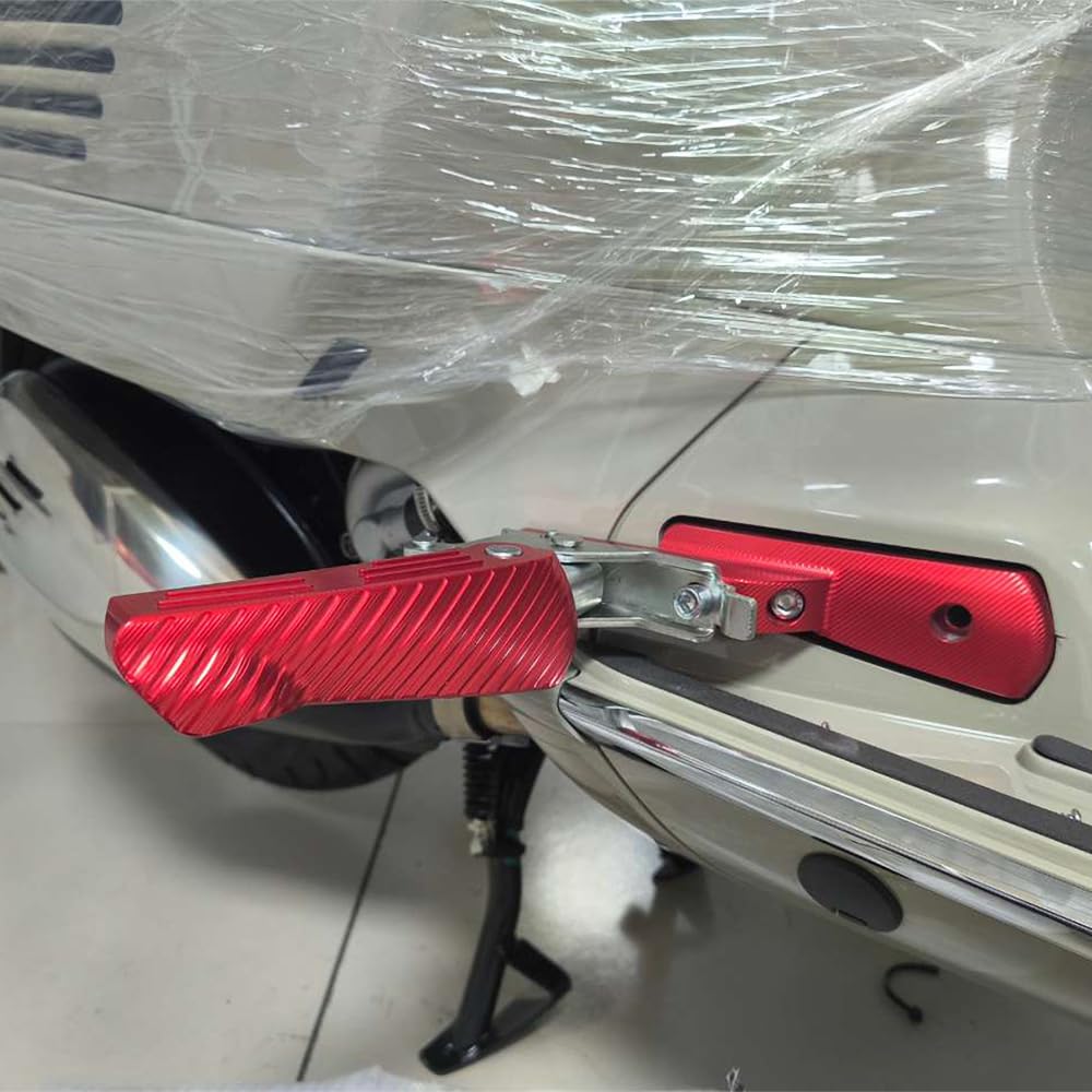 motocyklowy podnóżki pasażera z tyłu, przedłużki podnóżków, rozszerzone podnóżki, pasuje do Vespa GTS 300ie Super Sport 250ie 125ie 300 IE (szampański)