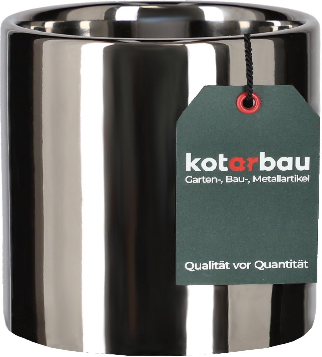 Kotarbau 1 Items Kotarbau® Shiny Flower Pot Diameter 80 Mm Cylinder Ceramic Plant Pot Decorative Planter Silver Plant Pot Flower Pot For Indoor Plants Garden Pot
