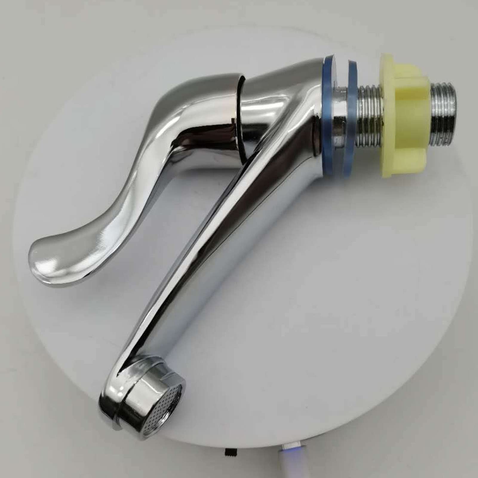 Tyenaza Single Cold Faucet Single Handle Bathroom Faucet Zinc Alloy Electroplating Surface Bathroom Basin Sink Tap for Home — view 5