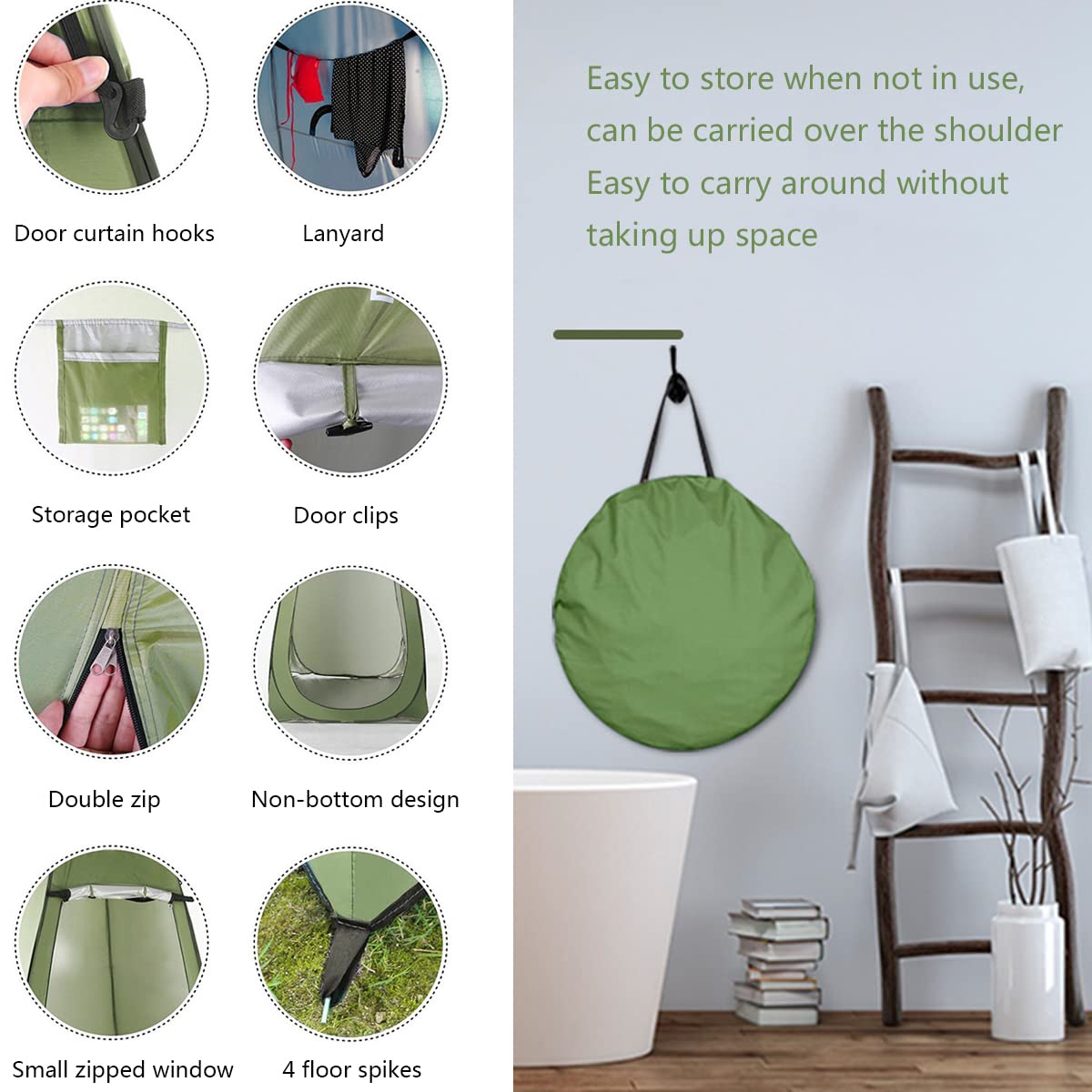 LANMOU Tiendas de Campaña Familiar Pop Up, Portátil Tienda de Aseo Ducha, Tienda de Campaña Instantánea, Exterior Carpa Cambiador, para Camping, Playa, Pesca