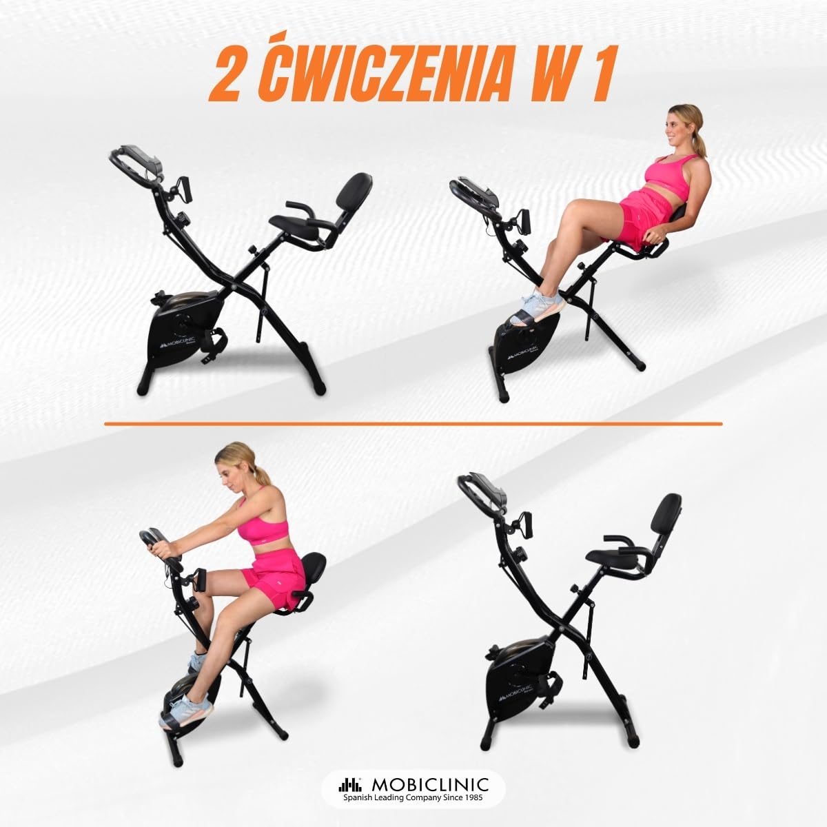 Składany rower treningowy| 8 regulowanych oporów| Ekran LCD| Regulowane siodełko w 4 pozycjach | EVEREST | Mobiclinic