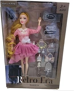 Fashion Beautiful Doll with Accessories for Girls Pink