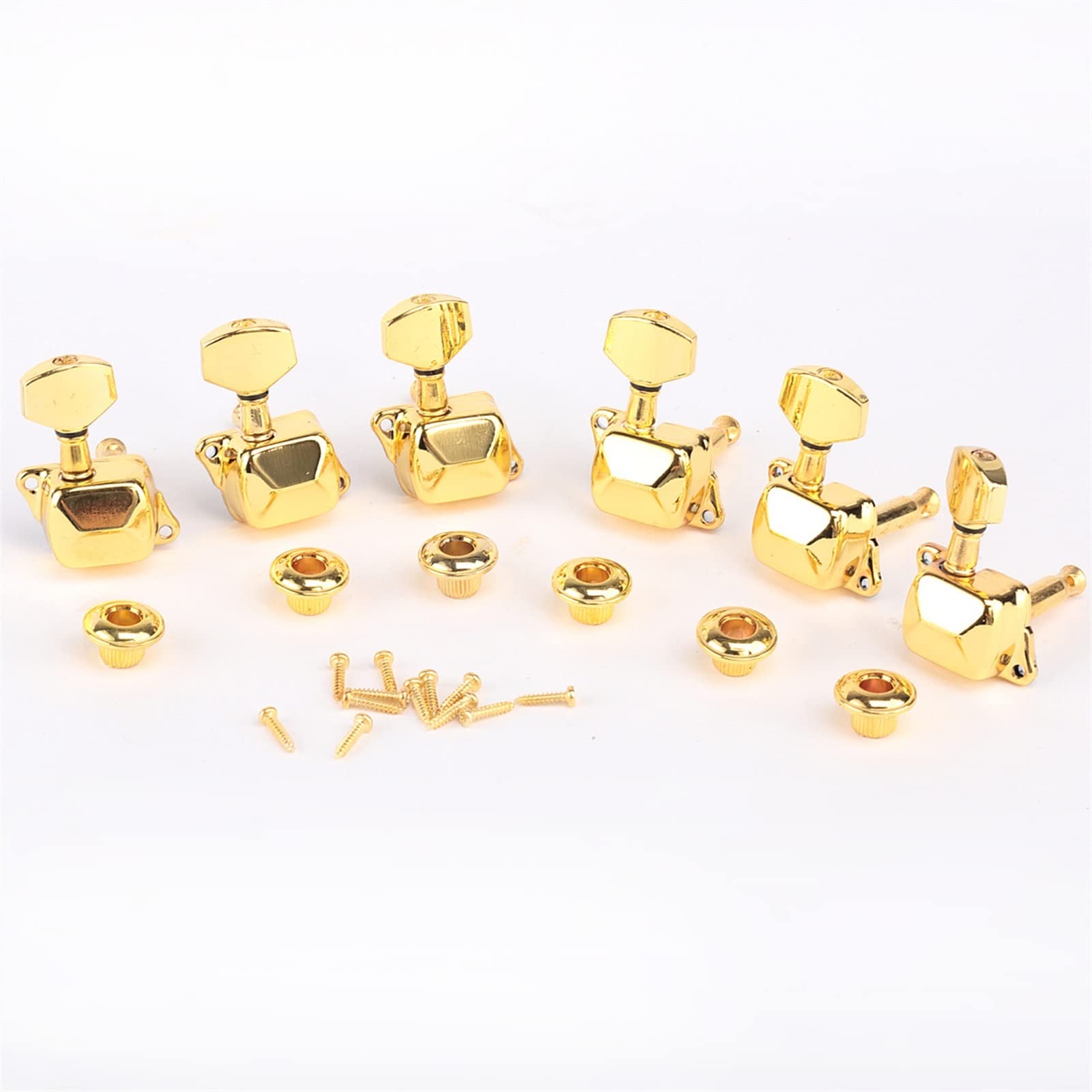 Gold 6 In Der Linie Halbversiegelte Gitarre-Tuner Tuning Pegs Keys Maschinenköpfe Set Für Stecken Squier-Stil Tuner Mechaniken Knöpfe