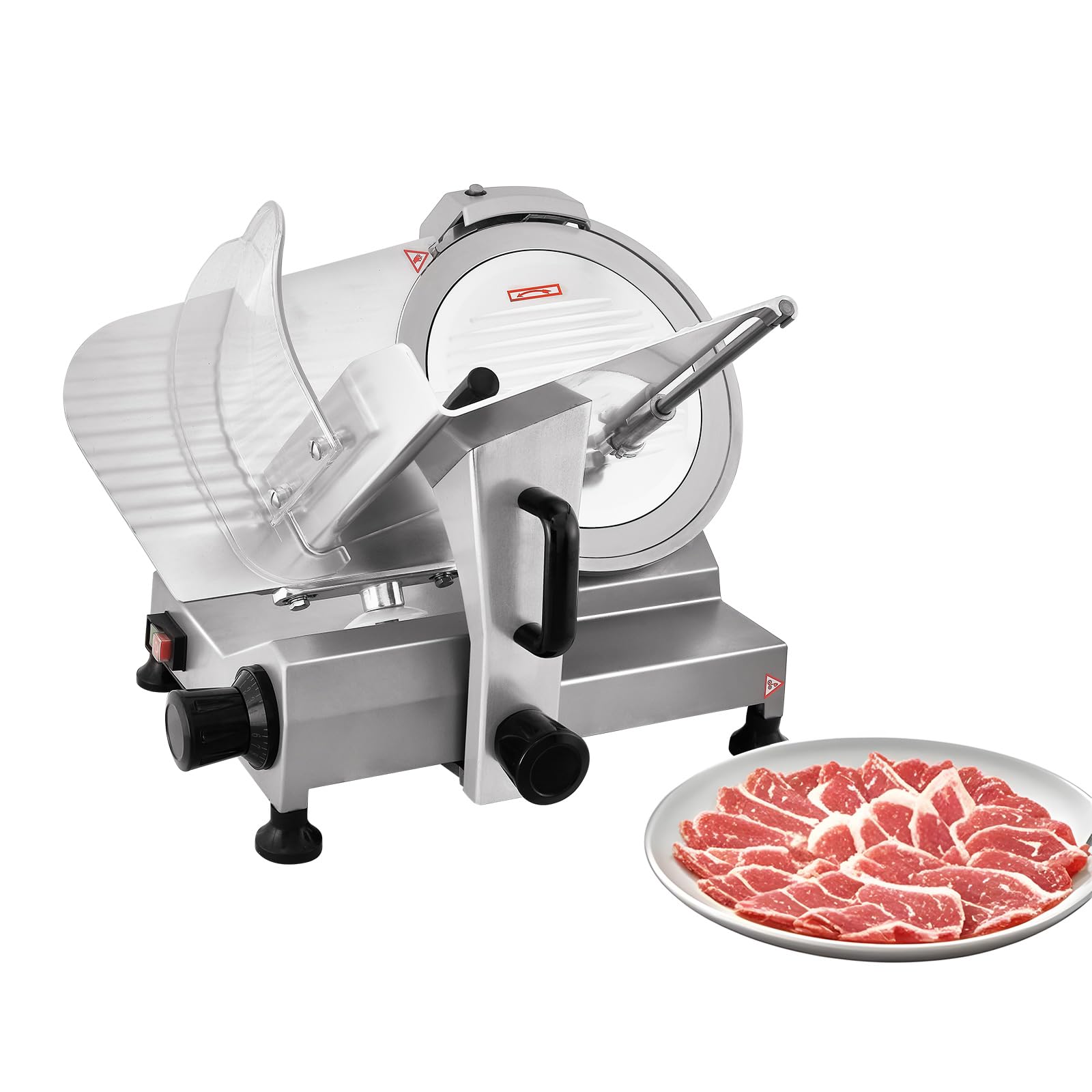Hakka Electric Meat Slicer, 8inch Blade Commercial Food Slicers Aluminum Alloy Semi-Auto Cheese Slicer for Meat Bread Ham Adjustable Thickness 220V/50Hz/120W