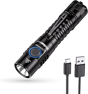 Wurkkos FC11 LED Flashlight Rechargeable, High 90CRI Ultra Bright Max 1300 Lumen EDC Handheld Flashlight,IP67 Waterproof,Magnetic Tail Cap, Great for Hiking Fishing Camping(Black, 4000k)