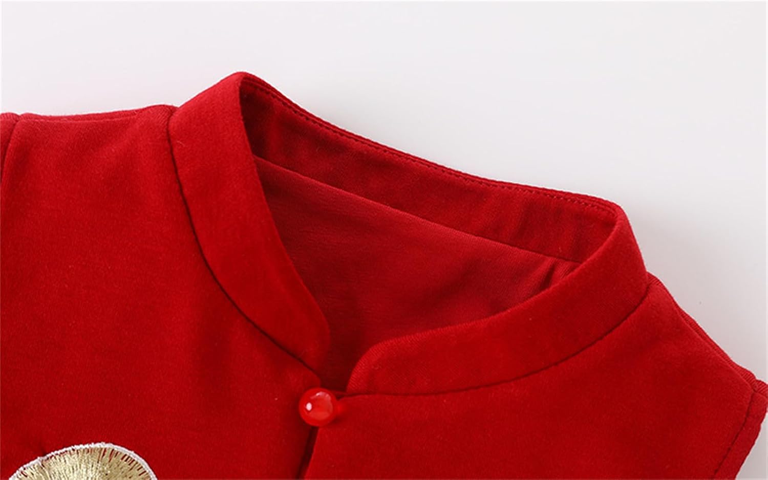Baby Girl Boy Chinese New Year Sleeveless Jacket Red Embroidered Traditonal Vest