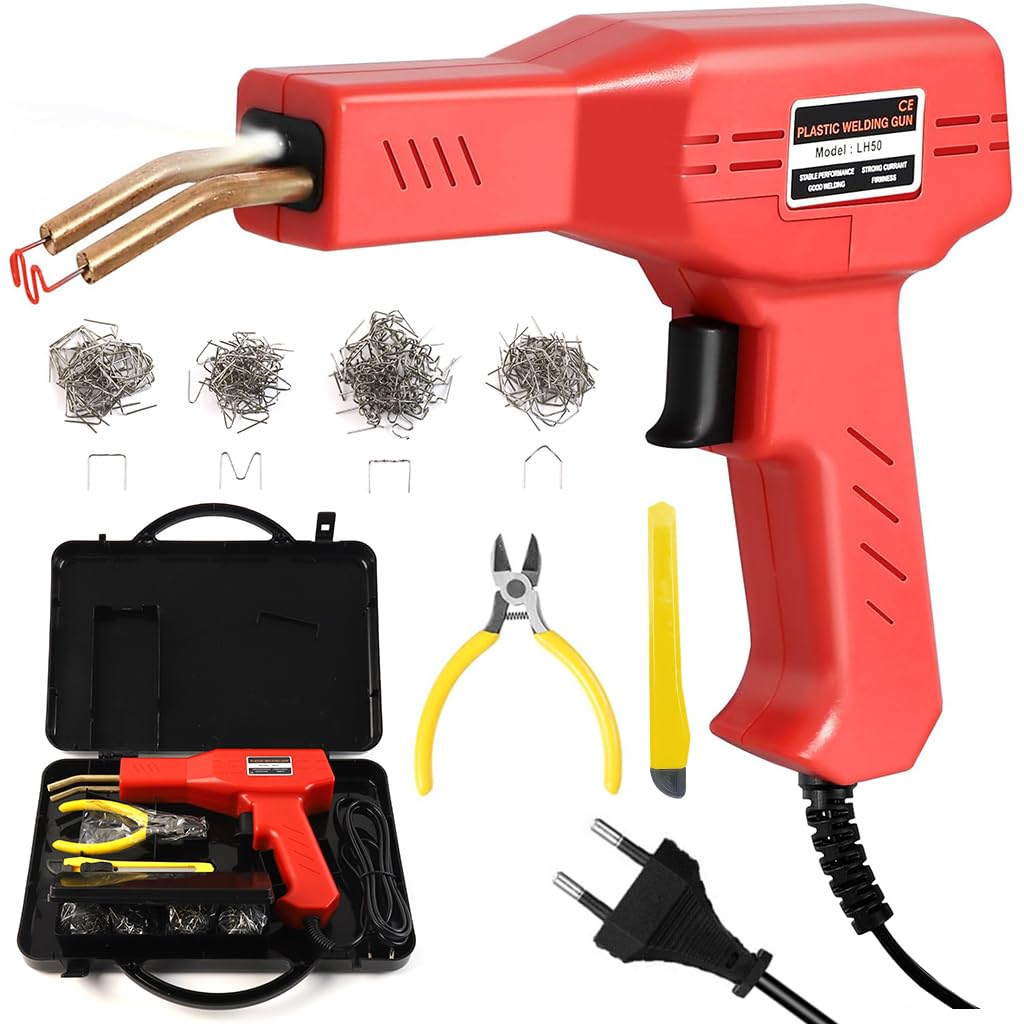 Serplex50W Plastic Welding Kit with 200Pcs Staples, Plastic Welder Plastic Welding Machine Plastic Welding Gun Plastic Car Bumper Repair Kit Plastic Repair Kit for Car Bumper/Kayak/Plastic Product
