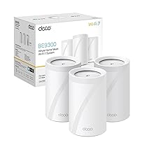 TP-Link WiFi 7 Deco BE65(3-pack) Router Mesh WiFi, BE9214Mbps Tri-Band, Canali 320 MHz, Porta Ethernet da 2,5 Gbps, Senza Precedenti, Alexa, Funziona con Qualsiasi ISP e Modem, 3 Pezzi
