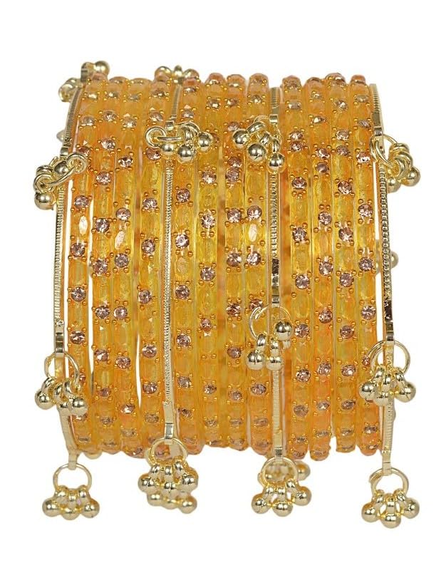 Image of AGPTEK Kashmiri Ghungroo Raindrop Bangles Combo Set | for Women and Girls|Set of 16 Pcs