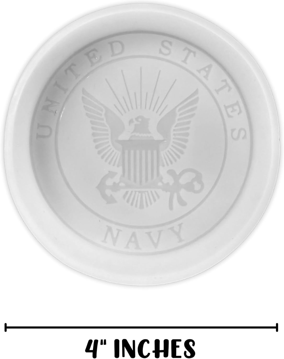 Military United States Branch Silicone Freshie Mold 4” Circle 0.8” D Scented Aroma Beads Men’s Patriotic Aviation Sailing Veteran Soldier American Flag USA