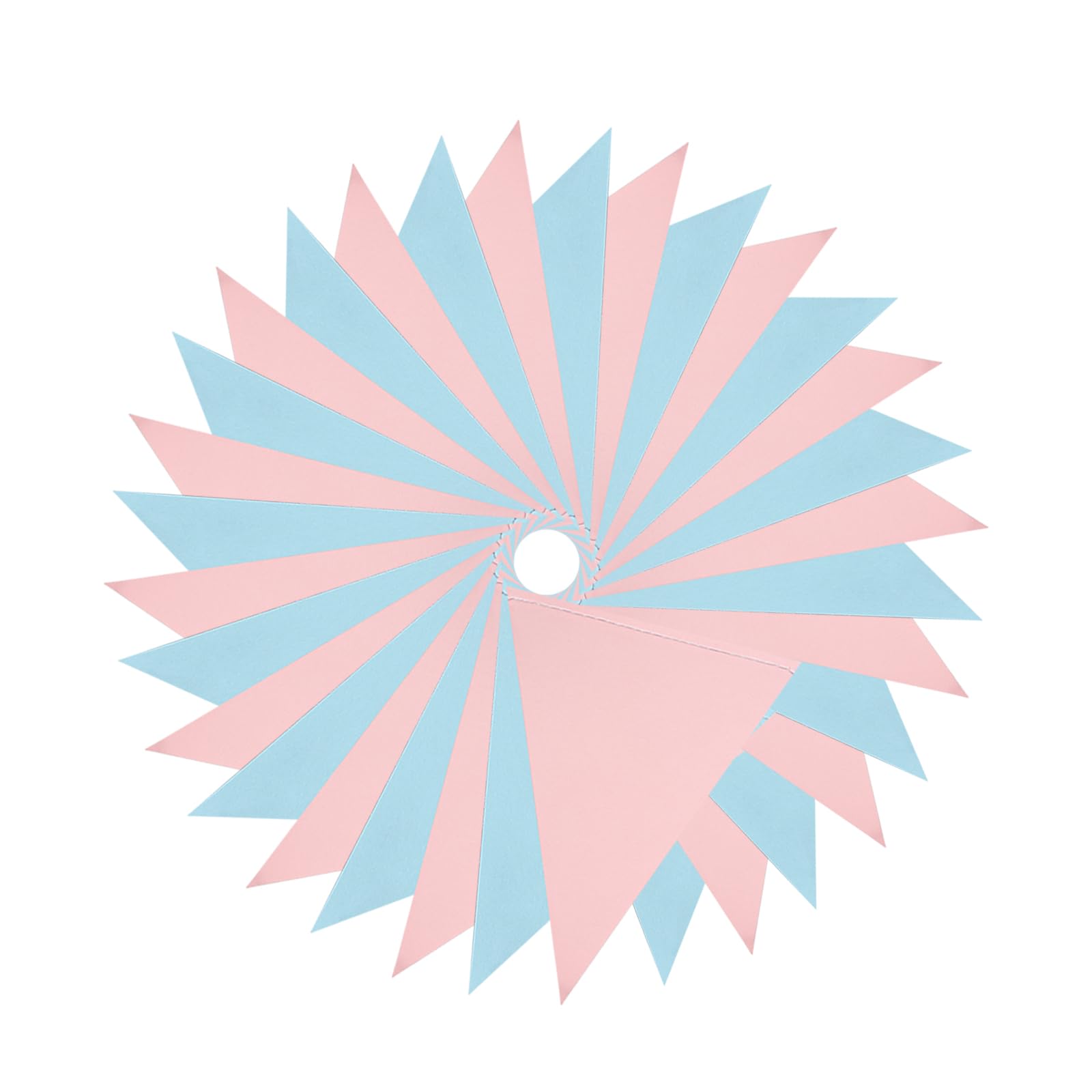 Mefuny Banderines de revelación de género de 30 pies, 48 banderas triangulares de papel azul claro y rosa, decoración colgante para baby shower, niño o niña, revelación de género, telón de fondo de