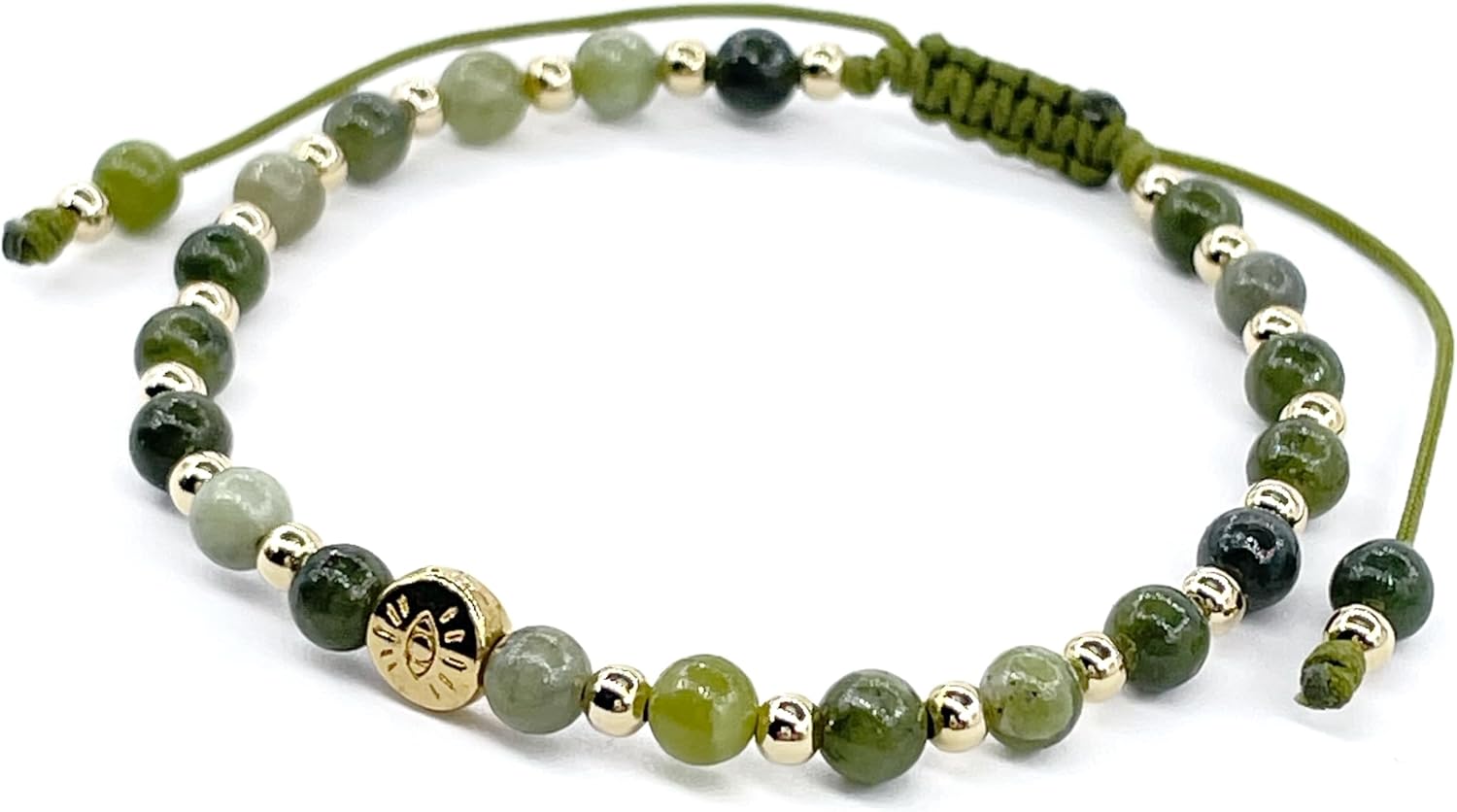Lucky Evil Eye Natural Stone Beaded Adjustable Bracelet for Women - Image 2