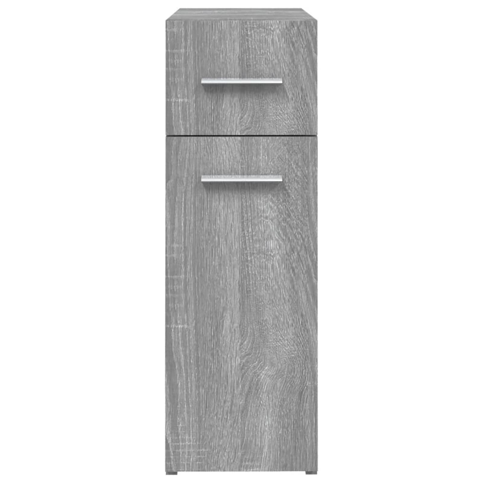 Armario botiquín Madera contrachapada Gris Sonoma 20x45,5x60cm, Caja Medicamentos, Botiquín Versátil, Caja De Almacenamiento