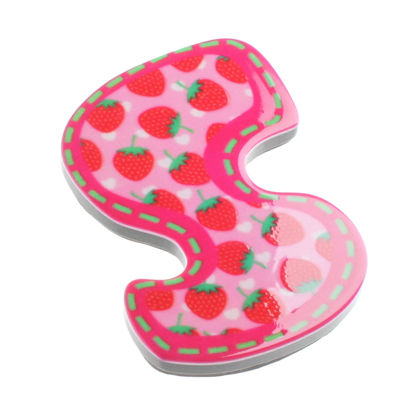 Letter S Initial Monogram Strawberry Pattern Novelty Magnet