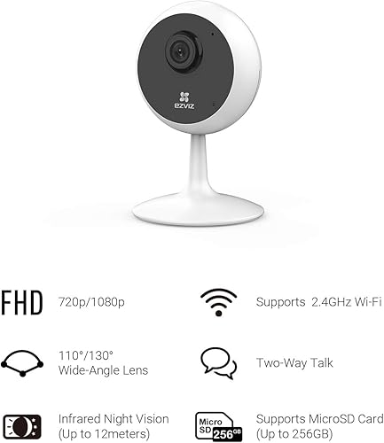 Miniatura 2 de EZVIZ Cámara de seguridad para interiores, monitor de bebé WiFi 1080P, detección de movimiento inteligente, audio bidireccional, visión nocturna de