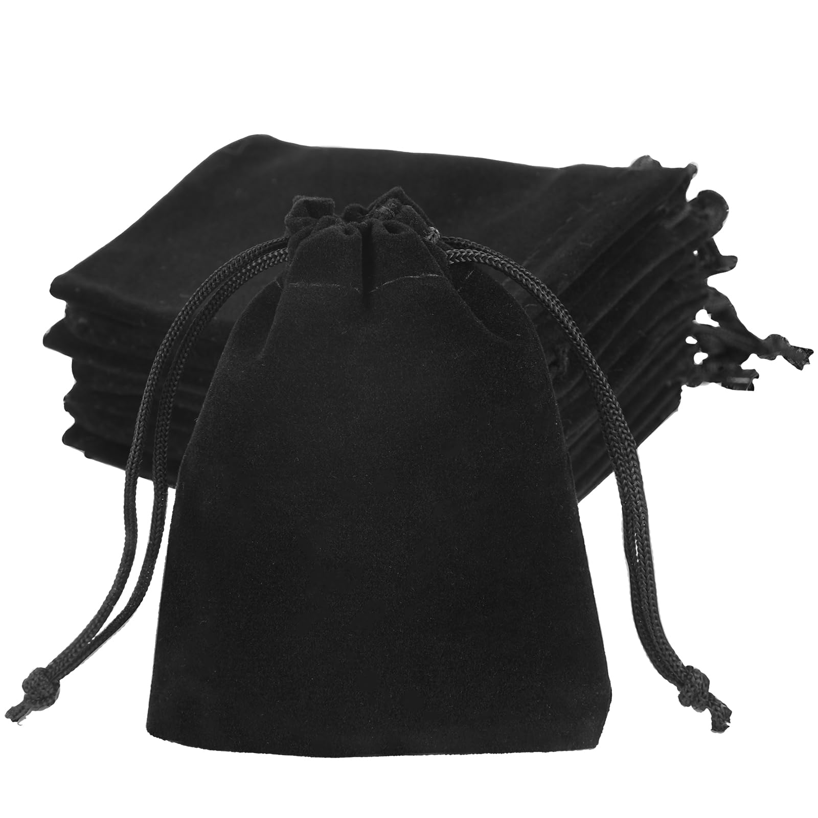 Tyqour 20PCS Jewellery Bags Velvet Bags with Drawstrings, Small Drawstring Bag Black Velvet Jewelry Pouches Gift for Wedding Favors, Candy Bag, Christmas Party Favors, 2.8 X 3.5in