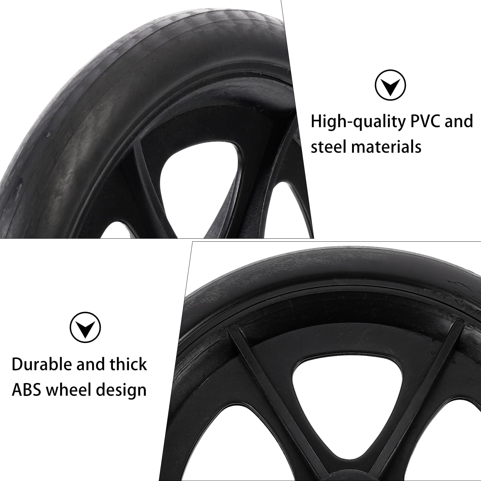 Ruedas de repuesto para silla de ruedas, ajuste universal, 8 pulgadas, 4 unidades, color negro