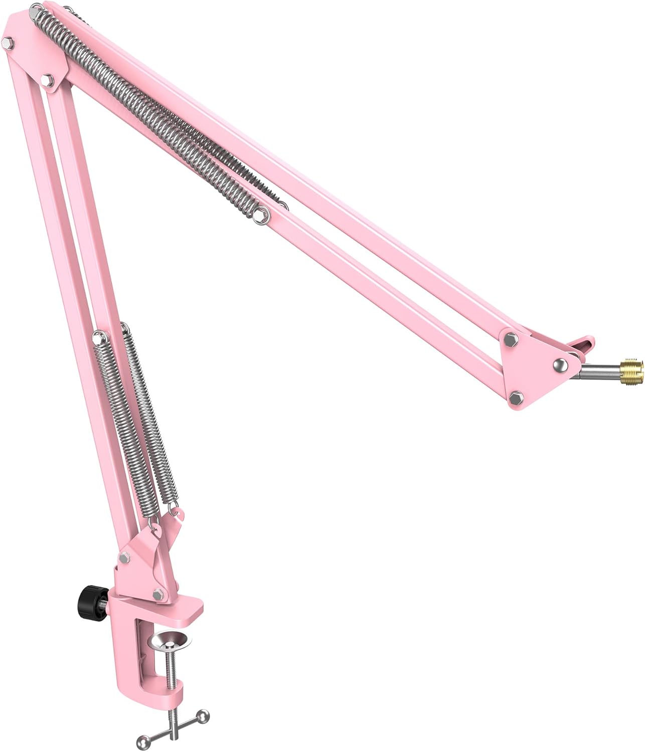 FIFINE Boom Arm Mic Stand, Microphone Arm with Desk Mount for Podcast Streaming Gaming Home Studio, Metal Suspension Scissor Boom Mic Stand-CS1 Pink