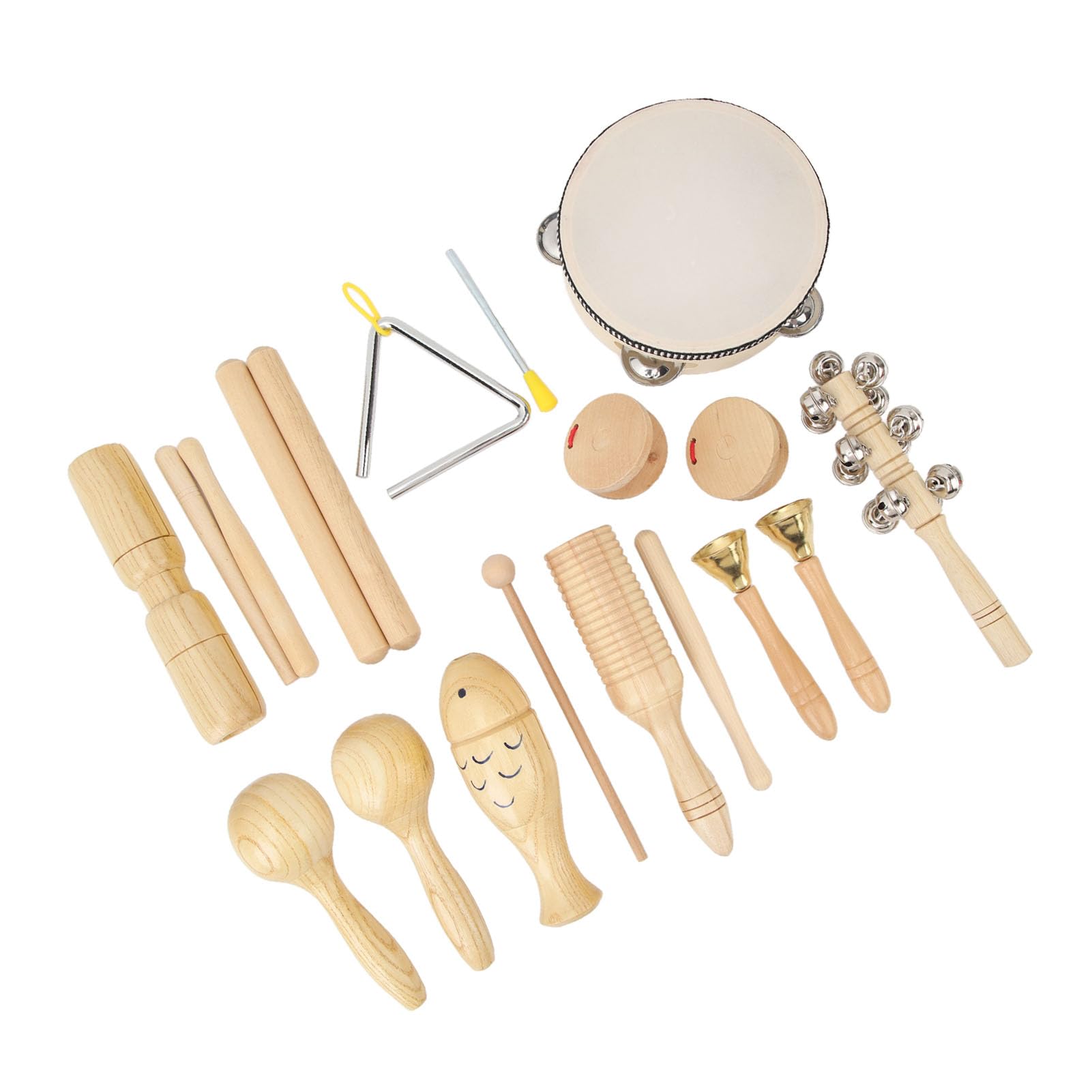 Set di Strumenti Musicali per Bambini 10 Pezzi di Giocattoli Educativi a Percussione in Legno di Faggio per la Scuola Materna
