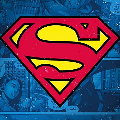 Skinit Decal Laptop Skin Compatible with Latitude 5490 - Officially Licensed DC Comics Superman Logo Background Pattern Design