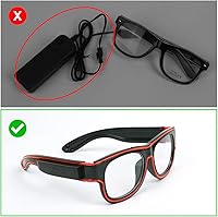 Vista 58 de Ainiv Gafas de luz inalámbrica, 3 modos, LED luminosas, que brillan en la oscuridad, para fiestas, DJ, EDM, Halloween, Navidad Inalámbrico - Rosa