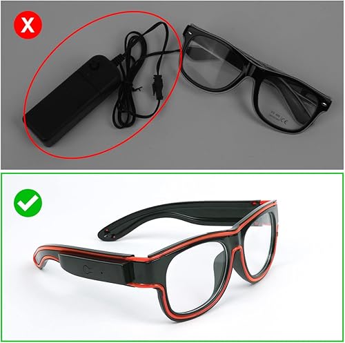 Miniatura 3 de Ainiv Gafas de luz inalámbrica, 3 modos, LED luminosas, que brillan en la oscuridad, para fiestas, DJ, EDM, Halloween, Navidad