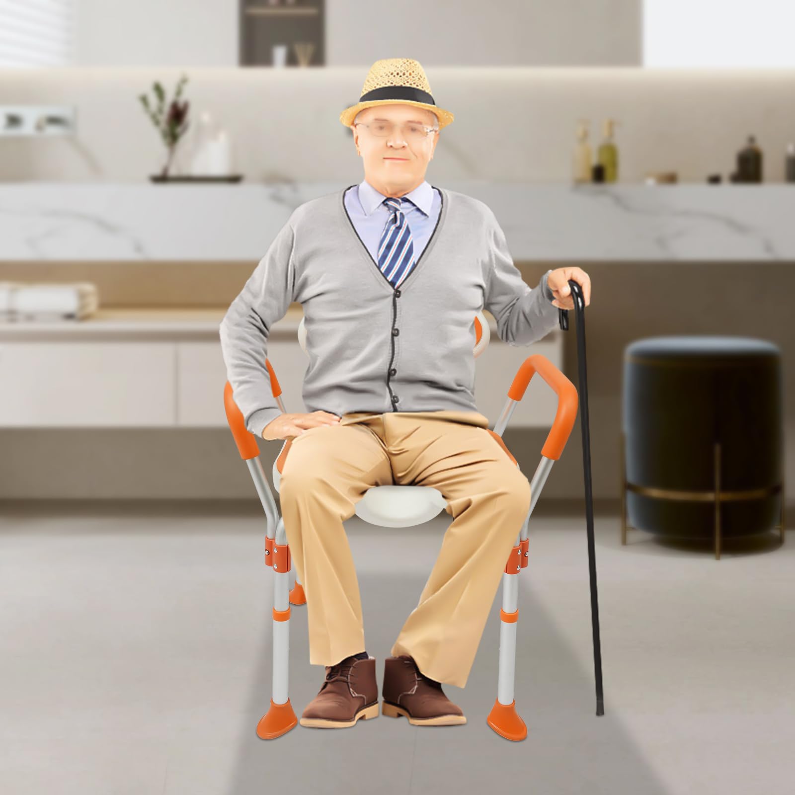 Silla de ducha con respaldo, altura regulable de 38 a 54 cm, soporta hasta 125 kg, para personas mayores