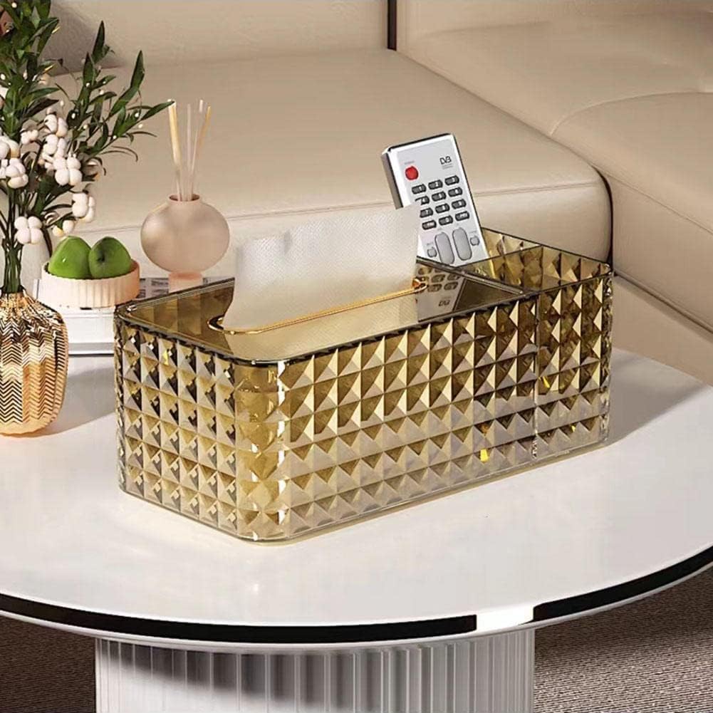 Tissue Box Holder Diamond Tissue Box Napkin Holder Multi Functional Paper Box Cover Decorative Tissue Pen Remote Organizer for Home Office (Multicolor_Pack of 1)-picture-32