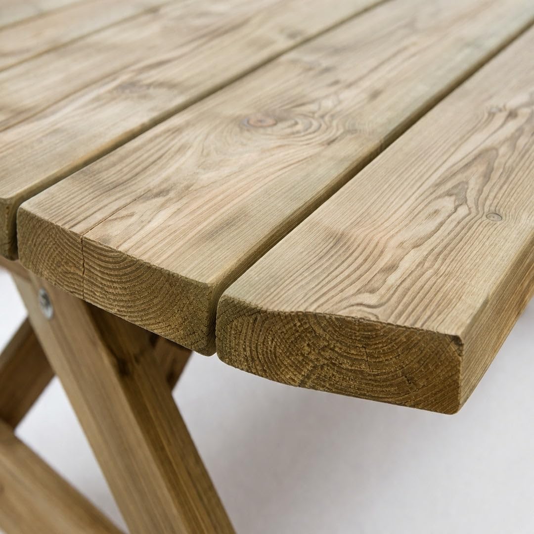 Nortene Mesa Picnic Basic Madera De Pino para Jardín Y Terraza 72x172x159cm