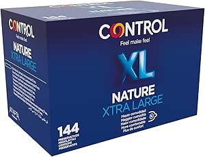 Control Nature XL Preservativos - Caja de condones, 144 unidades (pack extra grande), Gama placer natural, lubricados, óptima adaptabilidad