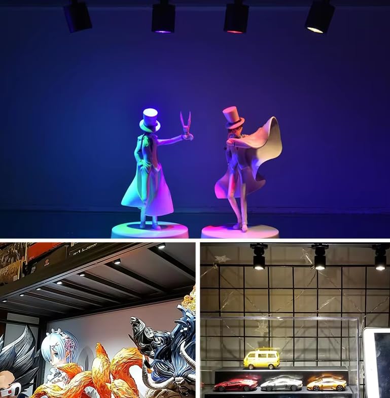 Miniatura 7 de Mini focos LED de 5 V, coloridos, regulables, 1.5 W, 150 lúmenes, pequeños focos para pantallas con atenuador inalámbrico, paquete de 4